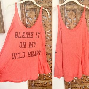 Wildfox tank Blame it on my Wild Heart size L